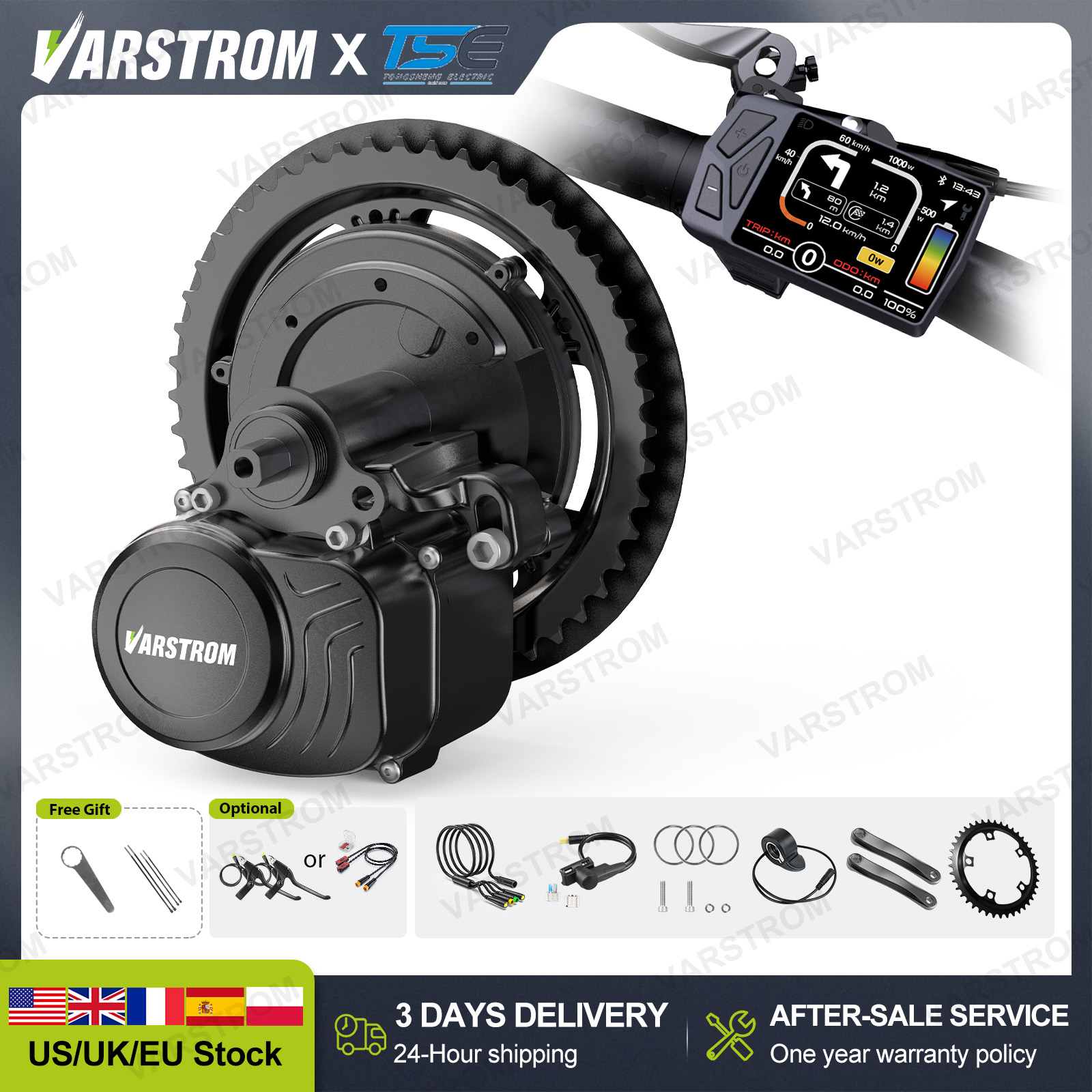 มอเตอร์กลาง Tongsheng 48V 500W - Side Hung Mid Drive Motor Kit บทวิจารณ์และราคา