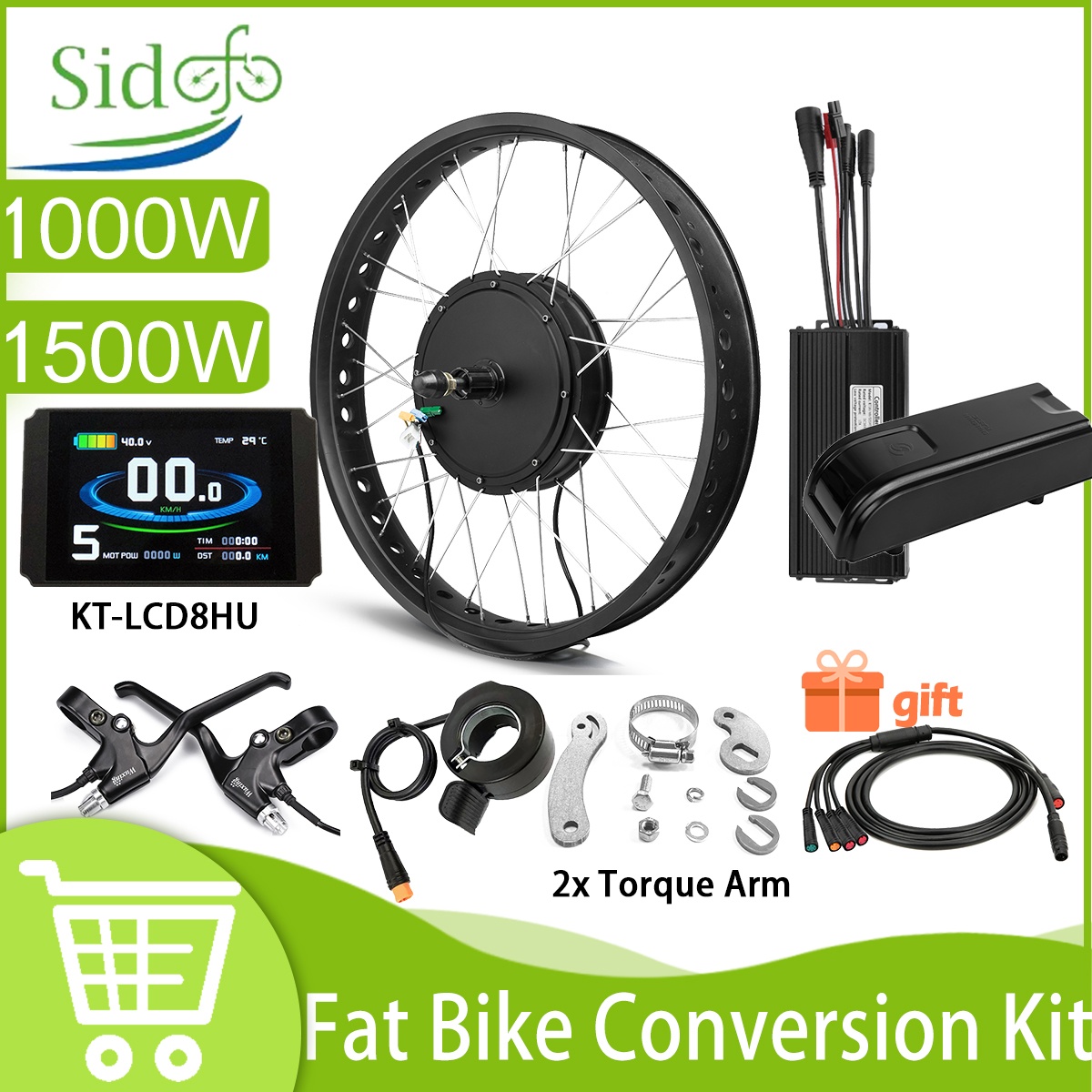 จักรยานไฟฟ้าล้อโต 48V 1500W 10 - Fat Tire Electric Bike Conversion Kit 1500W บทวิจารณ์และราคา